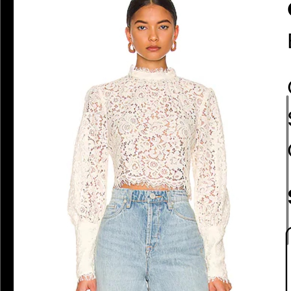 Worn once Bardot lace top size 4 purchased on revolve